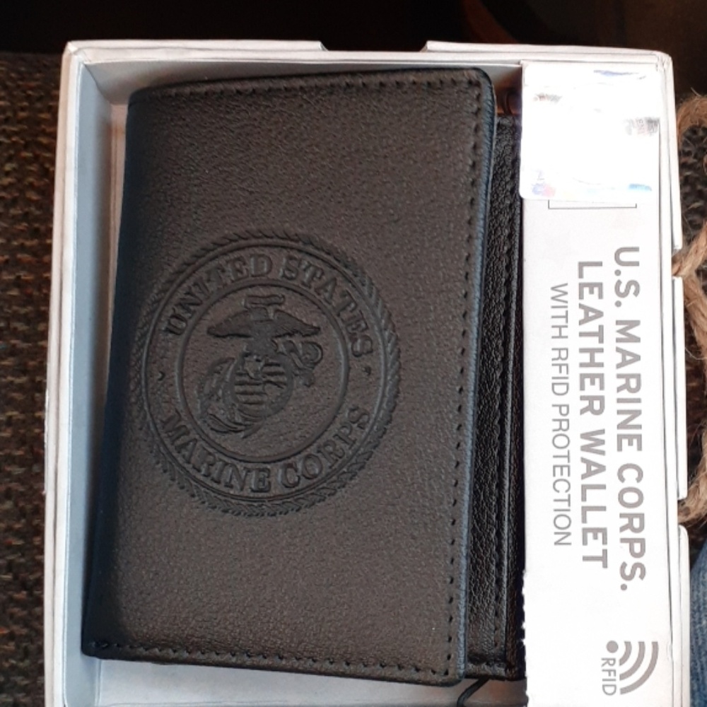 U.S Marine Corps. Leather Wallet .New